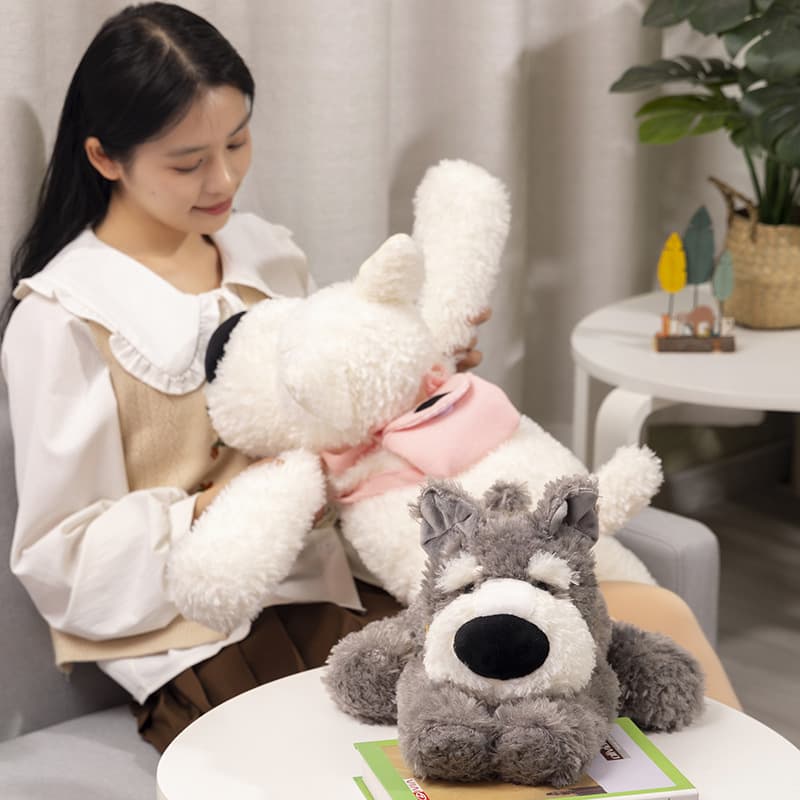 犬 ぬいぐるみ もふもふシュナウザー抱き枕