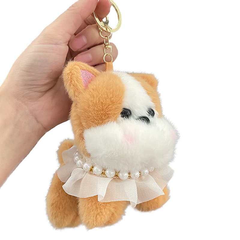 犬 ぬいぐるみ ふわふわシュナウザー キーホルダー