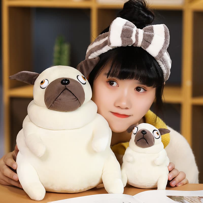 犬 ぬいぐるみ もちもちパグの親子ぬいぐるみ