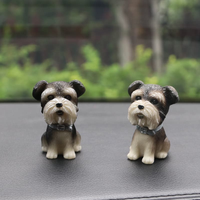 犬 ぬいぐるみ 愛らしいシュナウザーミニフィギュア