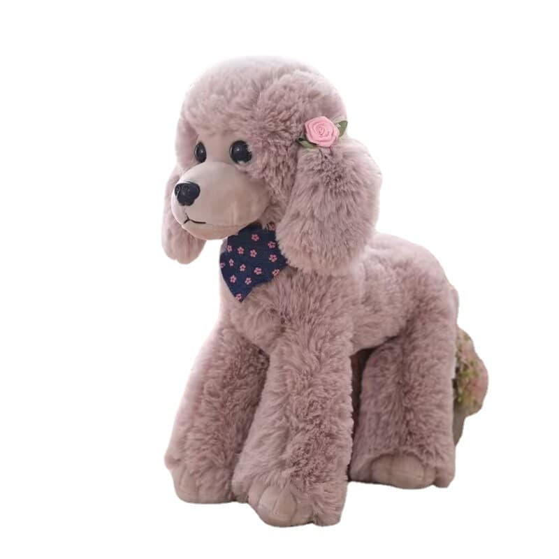 犬 ぬいぐるみ 薔薇飾り付きふわふわトイプードル特大抱き枕