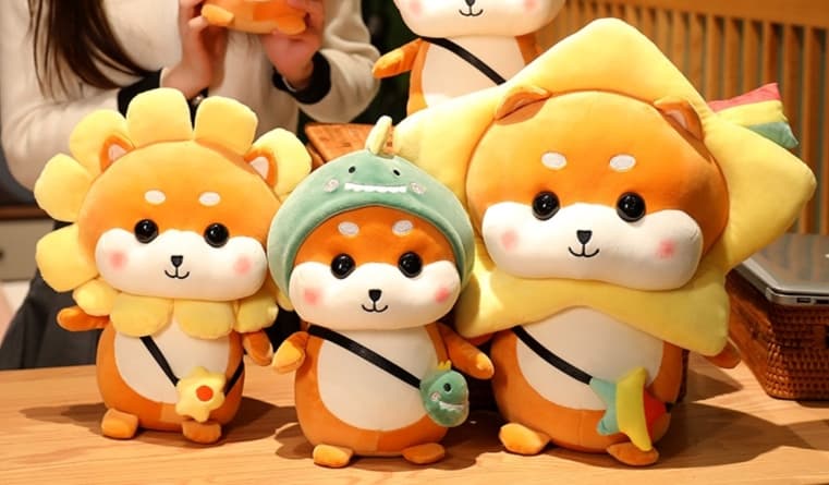 犬 ぬいぐるみ おやすみ柴犬ぬいぐるみ