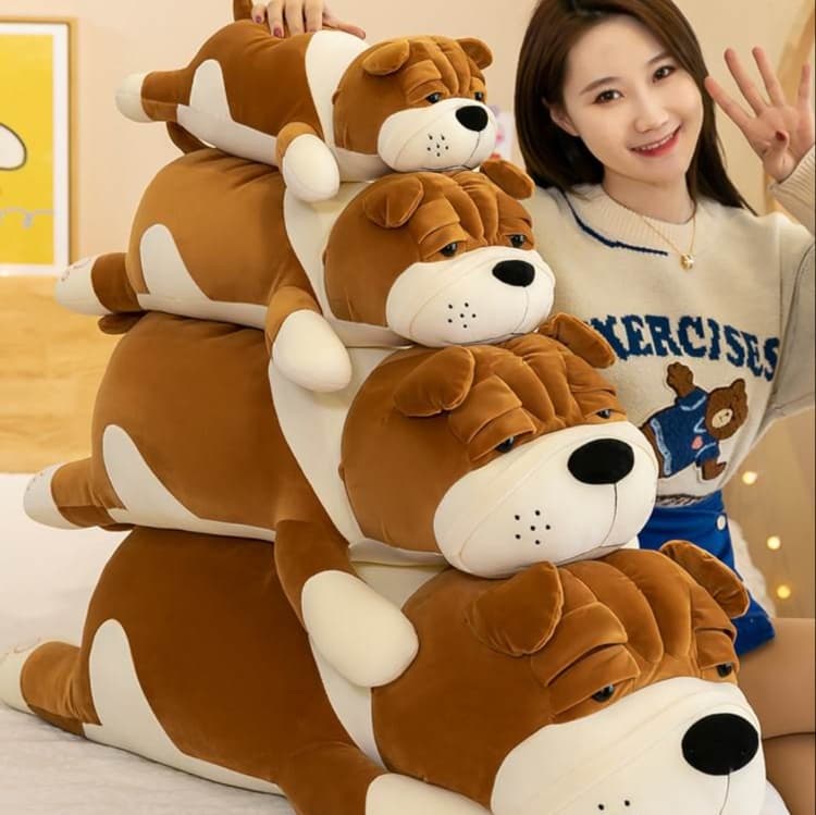 犬 ぬいぐるみ もちもちパグ抱き枕 癒しの親子ぬいぐるみ