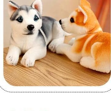 愛らしい表情の柴犬座りポーズぬいぐるみ