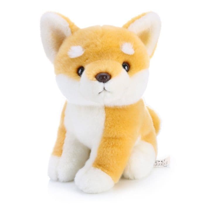 ふわふわ柴犬座りポーズ愛らしいぬいぐるみ