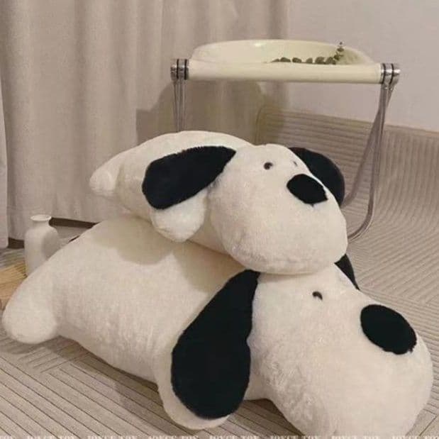 犬 ぬいぐるみ ふわふわ抱き枕にもなる大きな垂れ耳シュナイザー風ぬいぐるみ