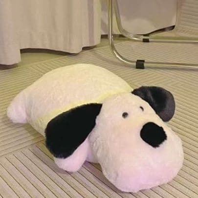 犬 ぬいぐるみ ふわふわ抱き枕にもなる大きな垂れ耳シュナイザー風ぬいぐるみ