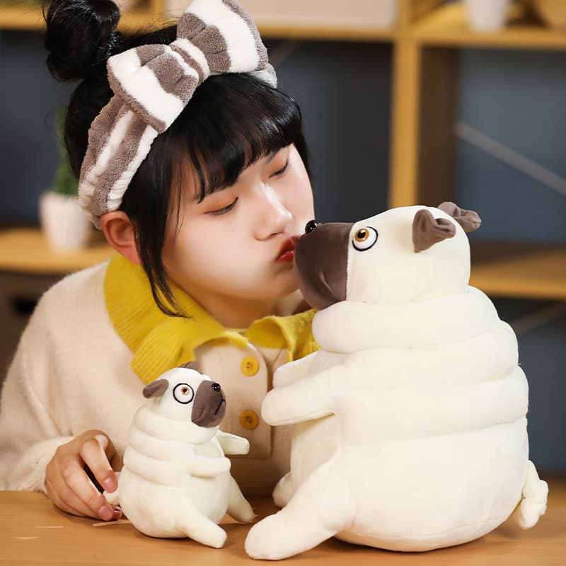 犬 ぬいぐるみ もちもちパグの親子ぬいぐるみ
