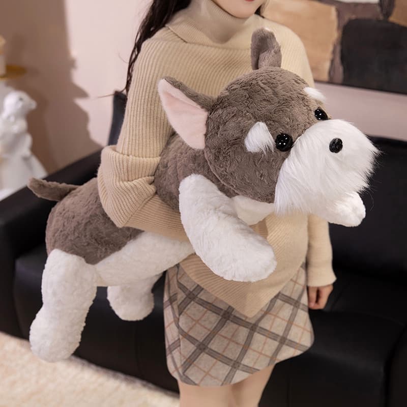 犬 ぬいぐるみ もふもふシュナウザーの抱き枕