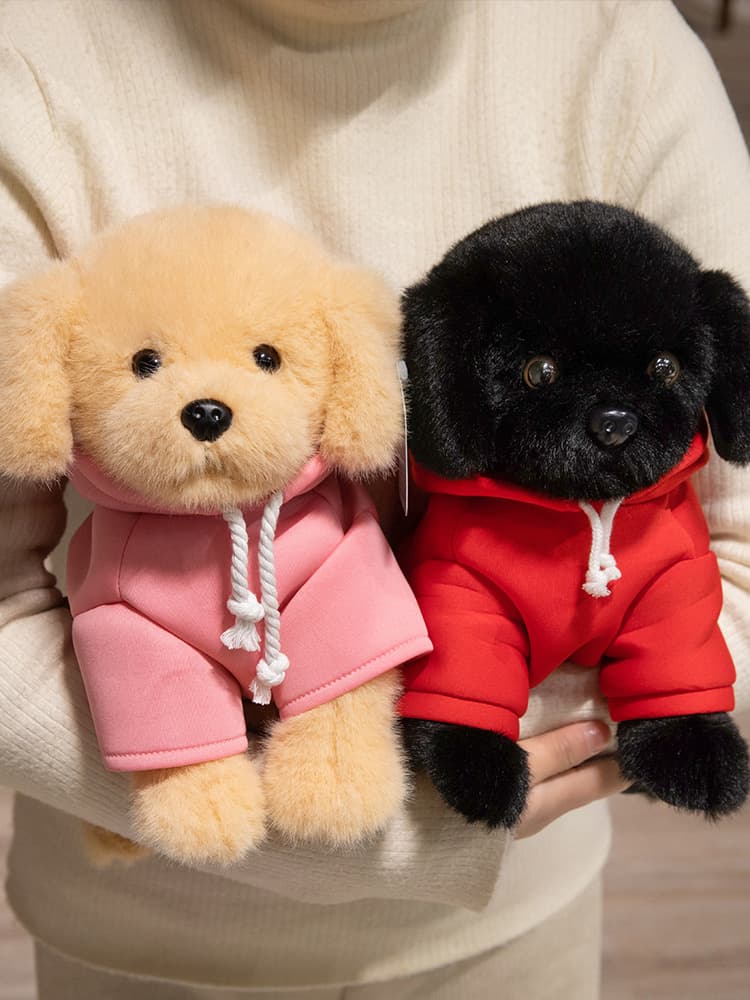 犬 ぬいぐるみ もこもこパーカー トイプードル