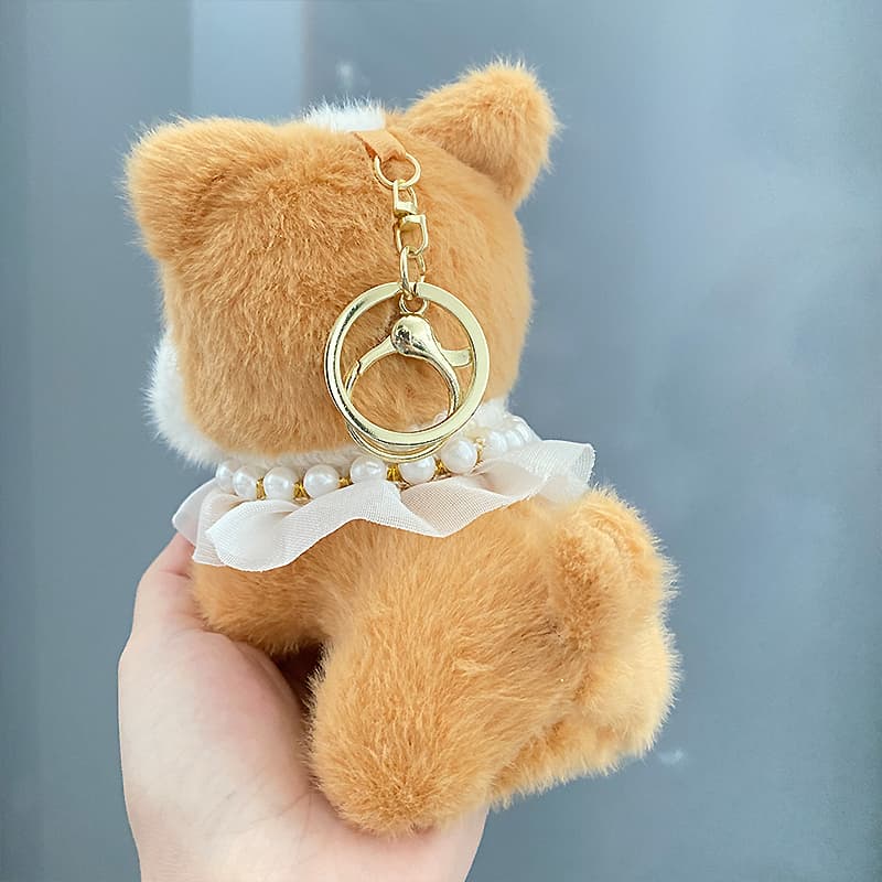 犬 ぬいぐるみ ふわふわシュナウザー キーホルダー