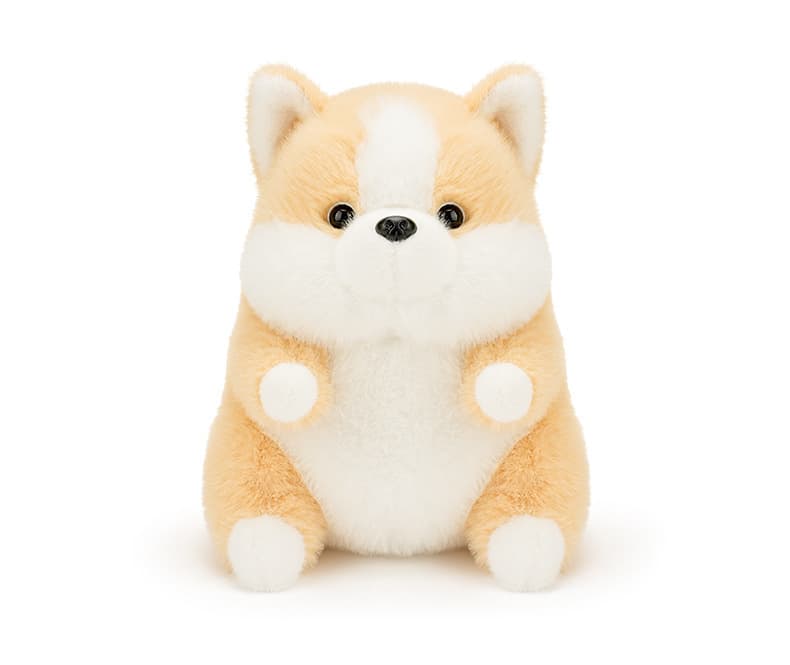 犬 ぬいぐるみ ふわふわ毛玉ポメラニアン座りポーズぬいぐるみ