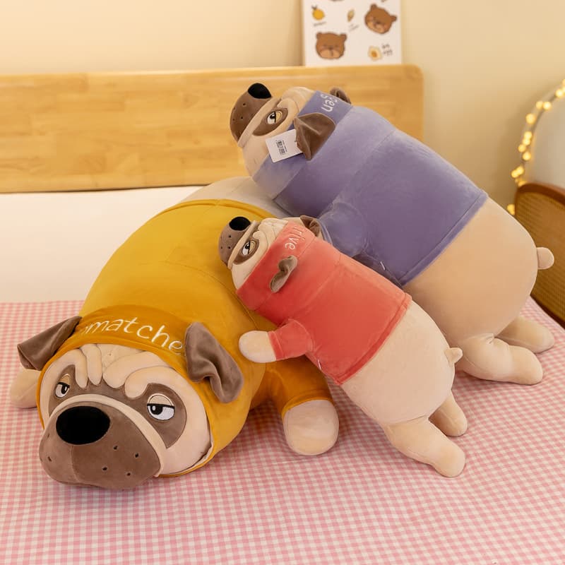 犬 ぬいぐるみ もちもちパグのお昼寝ぬいぐるみ
