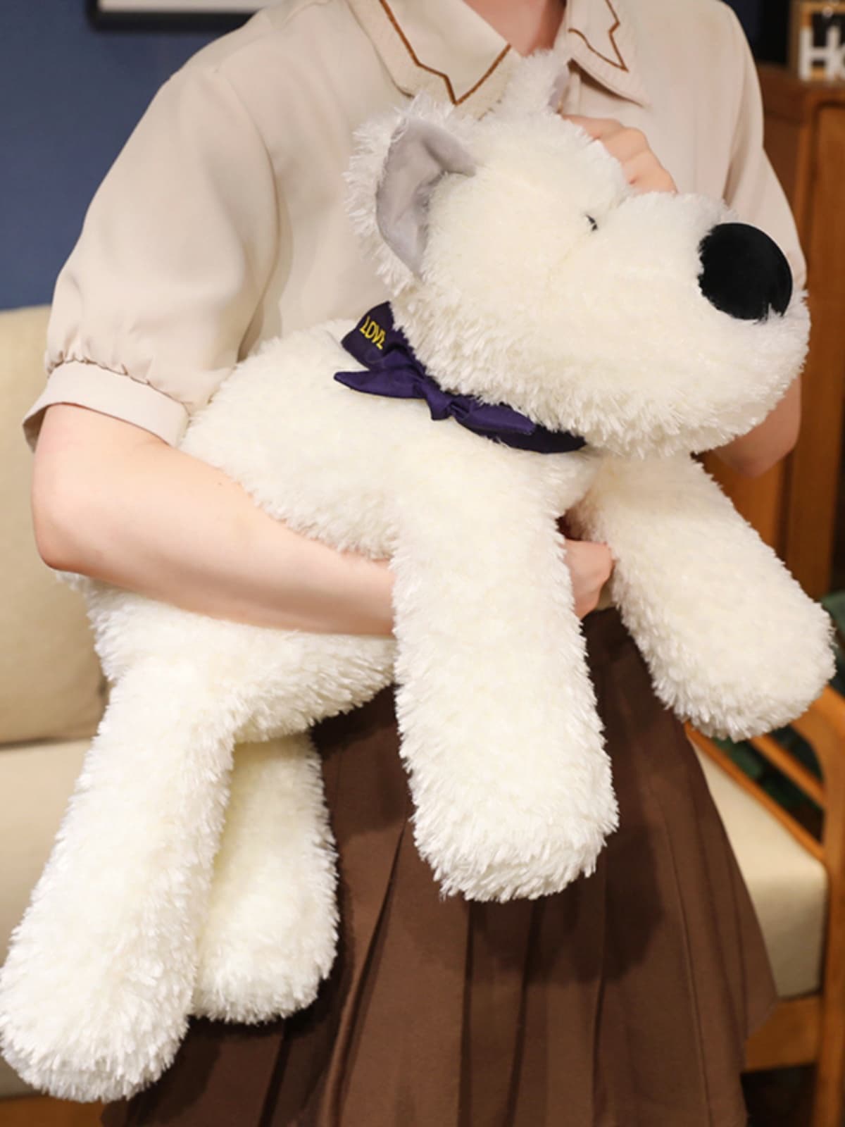 ふわふわ大型犬ぬいぐるみ 抱き心地抜群シュナウザー