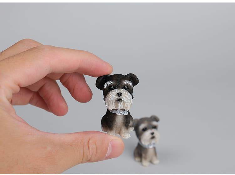 犬 ぬいぐるみ 愛らしいシュナウザーミニフィギュア