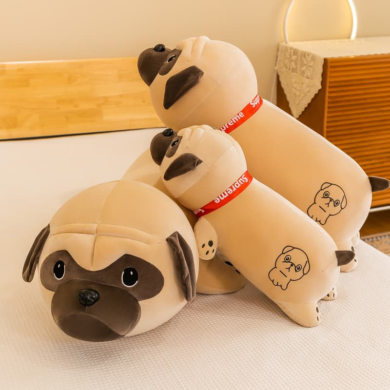 犬 ぬいぐるみ もちもちパグの抱き枕ぬいぐるみ