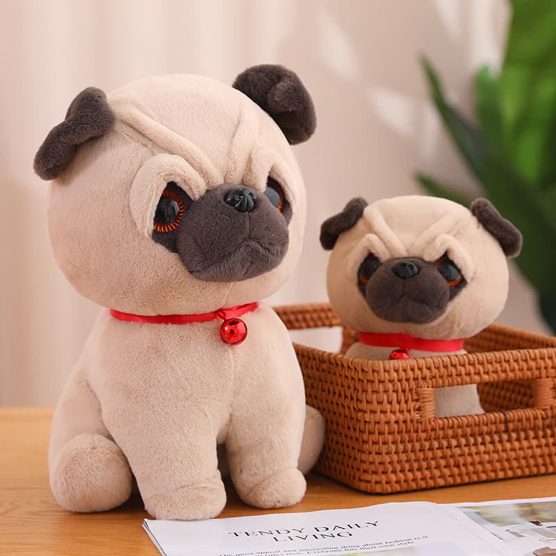 犬 ぬいぐるみ もふもふパグのふたごちゃんぬいぐるみ