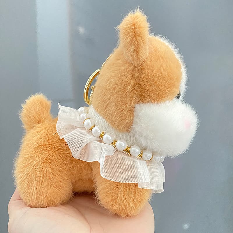 犬 ぬいぐるみ ふわふわシュナウザー キーホルダー