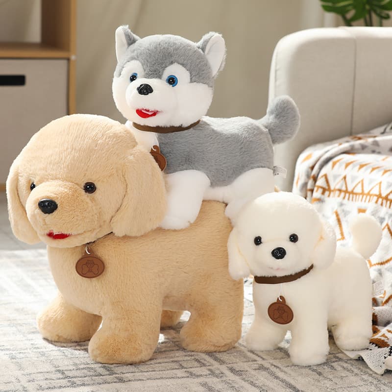 犬 ぬいぐるみ もふもふ笑顔の仔犬ぬいぐるみ