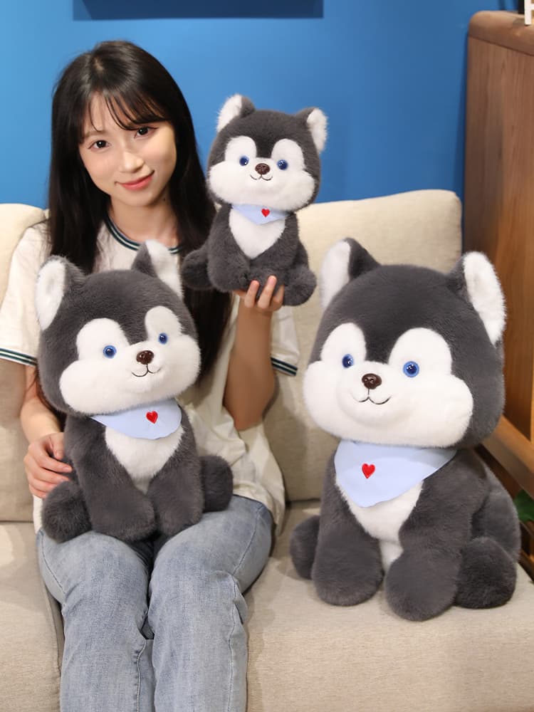 犬 ぬいぐるみ ハートバンダナの癒し柴犬