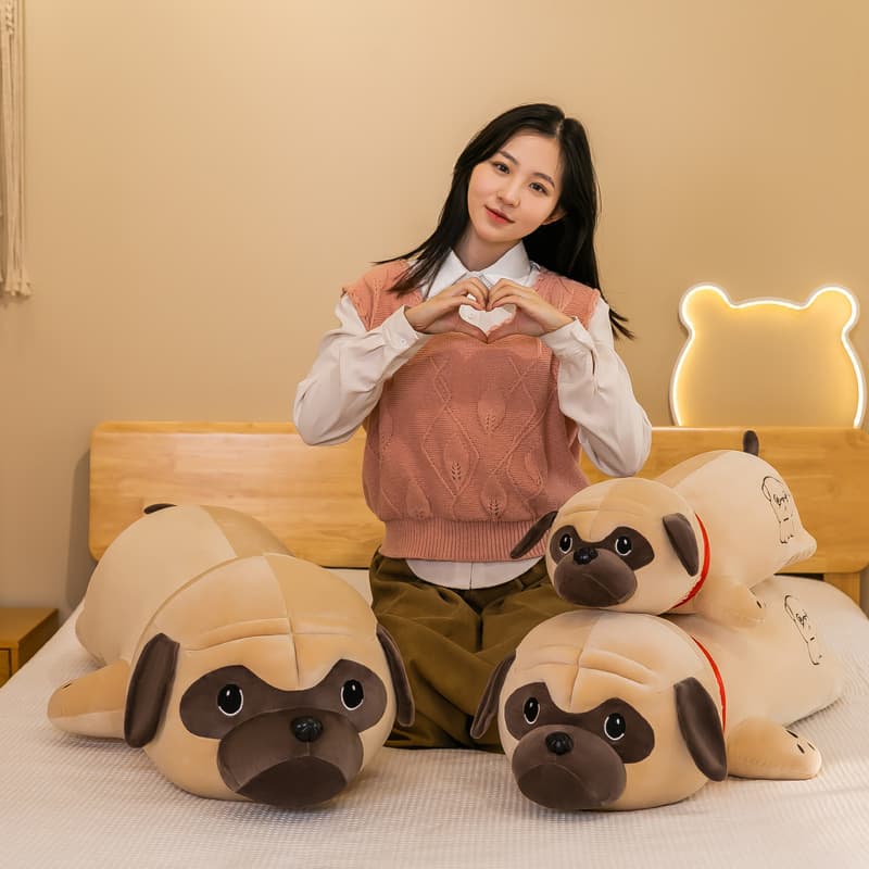 犬 ぬいぐるみ もちもちパグの抱き枕ぬいぐるみ