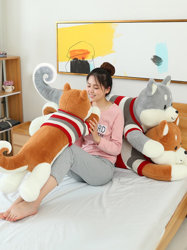 犬 ぬいぐるみ 犬 ぬいぐるみ もふもふ抱き枕 なかよし柴犬