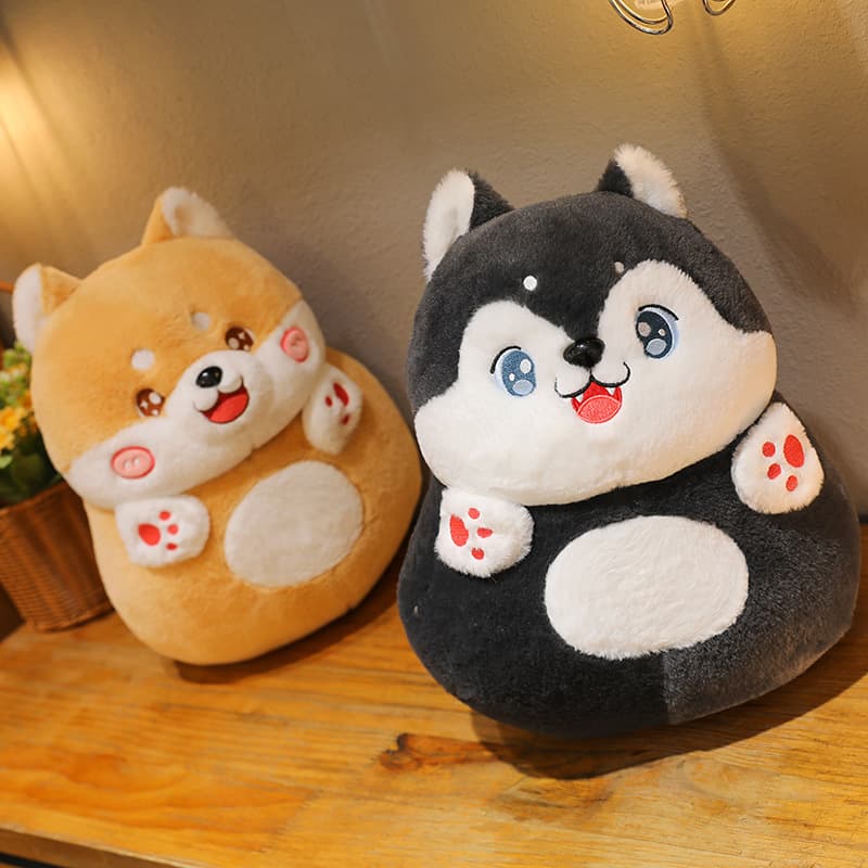 犬 ぬいぐるみ もちもちハスキー&柴犬 抱き枕ぬいぐるみ