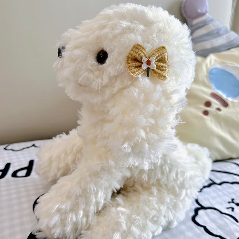 犬 ぬいぐるみ ふわもこプードルのお出かけぬいぐるみ