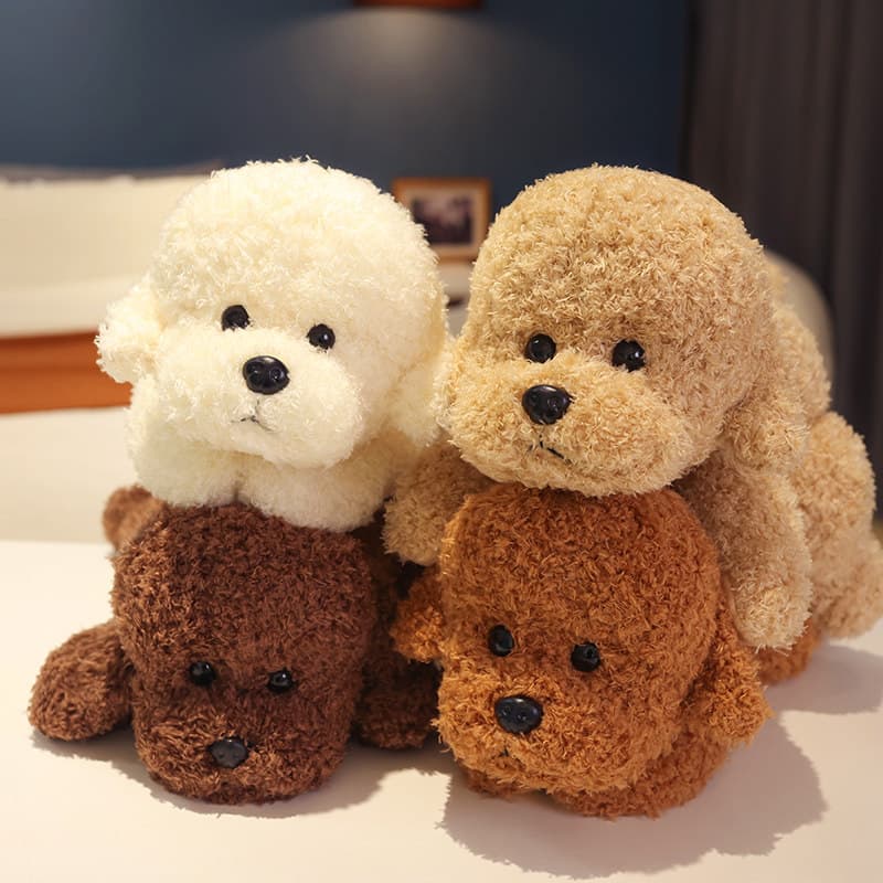 犬 ぬいぐるみ もこもこ巻き毛が愛らしいトイプードルぬいぐるみ