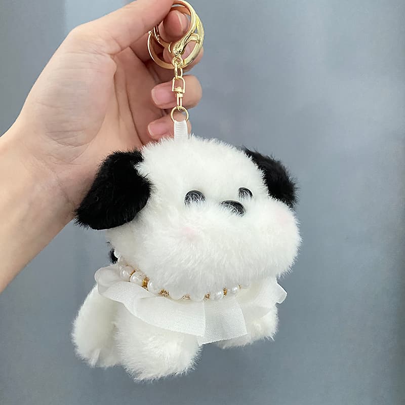 犬 ぬいぐるみ ふわふわシュナウザー キーホルダー