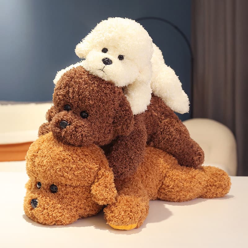 犬 ぬいぐるみ もこもこ巻き毛が愛らしいトイプードルぬいぐるみ