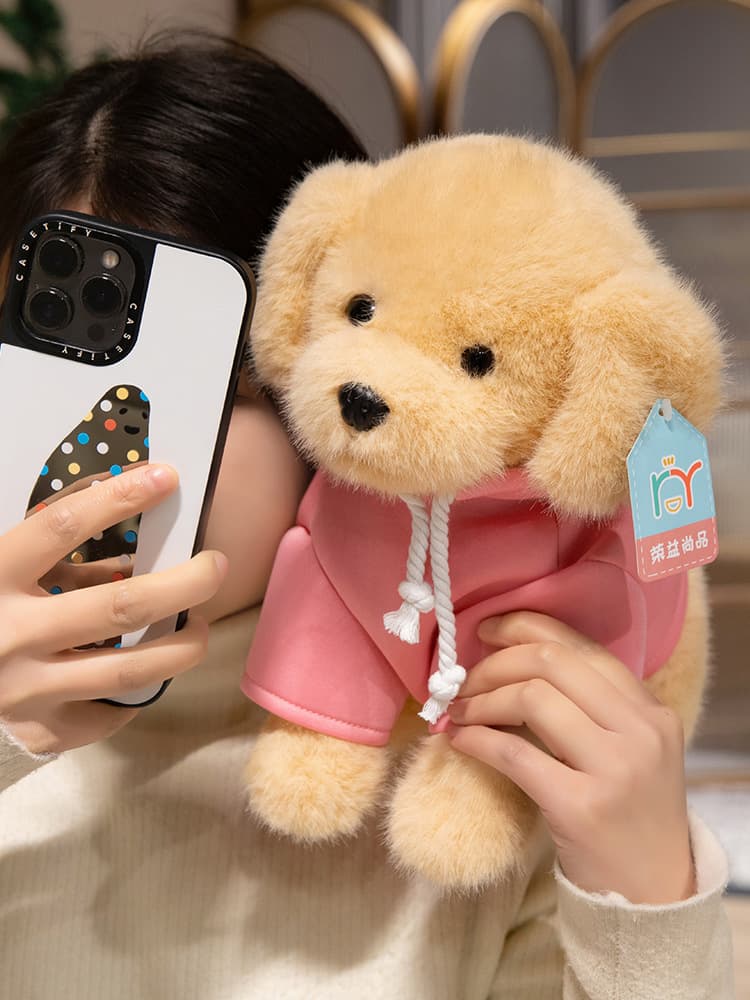 犬 ぬいぐるみ もこもこパーカー トイプードル