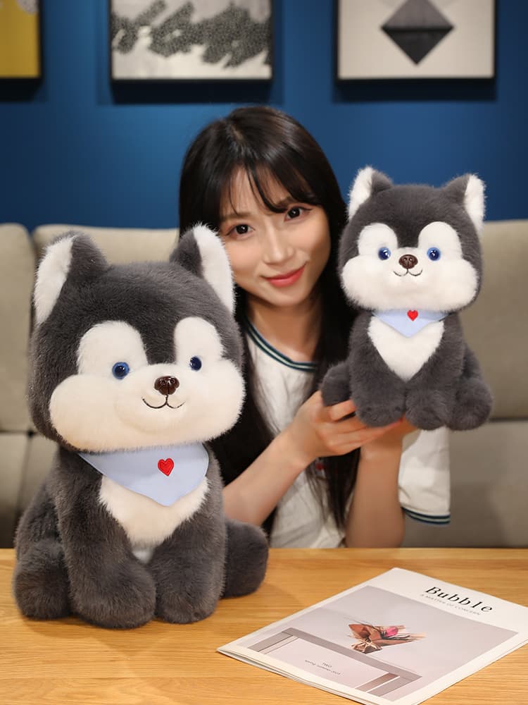 犬 ぬいぐるみ ハートバンダナの癒し柴犬