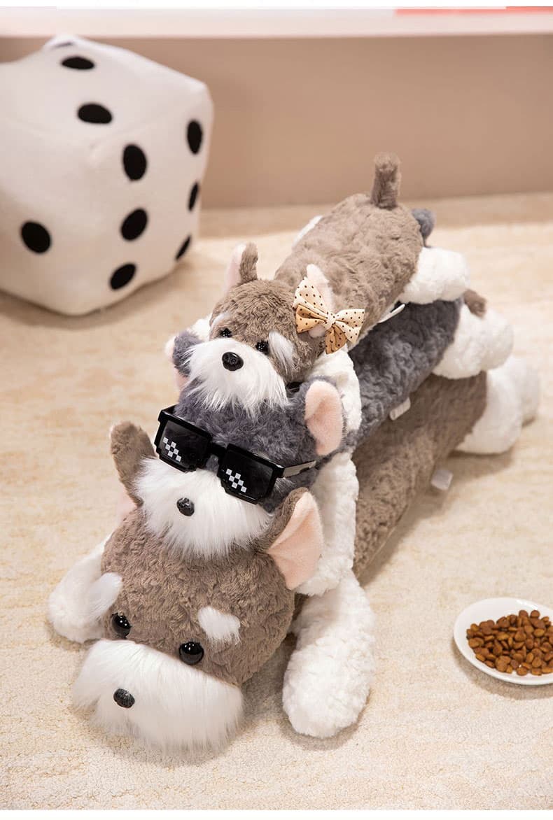犬 ぬいぐるみ もふもふシュナウザーの抱き枕