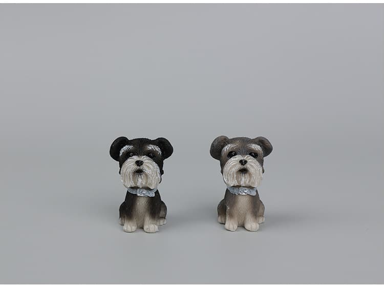 犬 ぬいぐるみ 愛らしいシュナウザーミニフィギュア