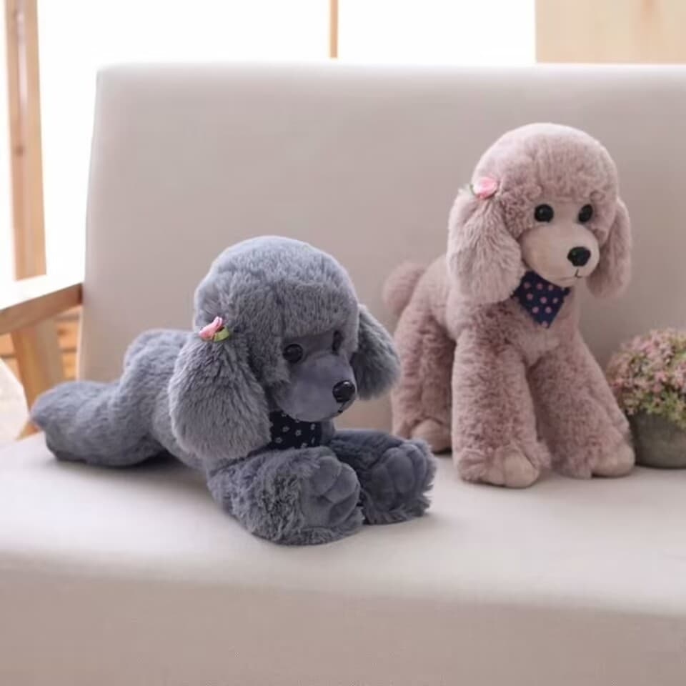 犬 ぬいぐるみ ふわもこトイプードルの夢見る子犬ぬいぐるみ