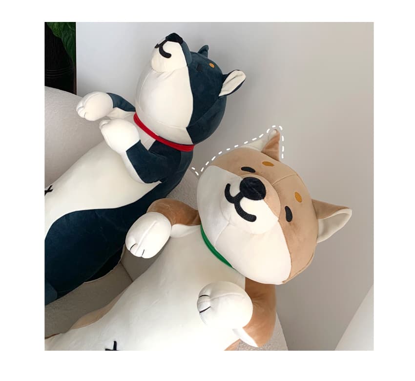 犬 ぬいぐるみ 抱きつき柴犬 もふもふ添い寝ぬいぐるみ