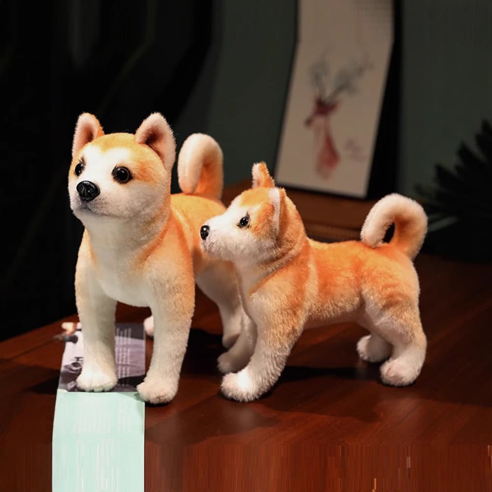 犬 ぬいぐるみ リアルな表情の秋田犬ぬいぐるみ三体セット