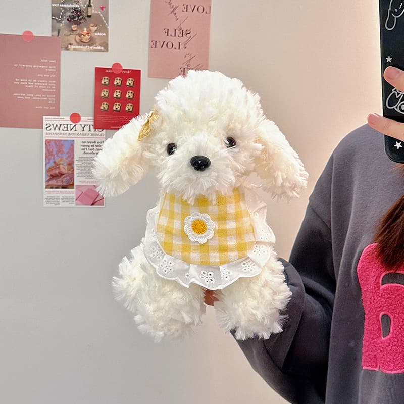 犬 ぬいぐるみ ふわもこプードルのお出かけぬいぐるみ