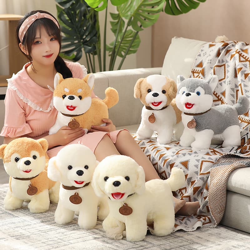 犬 ぬいぐるみ もふもふ笑顔の仔犬ぬいぐるみ