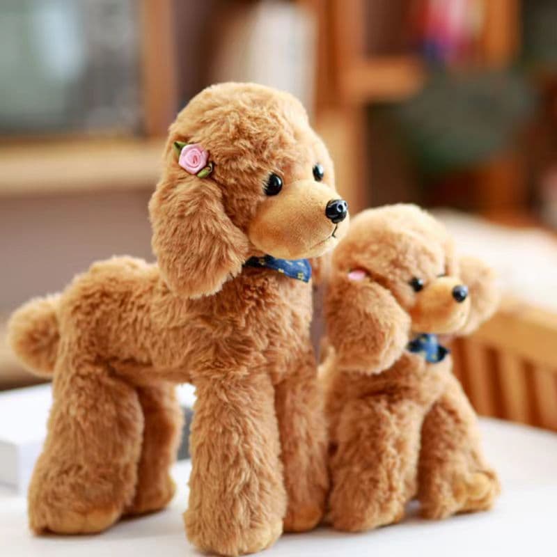 犬 ぬいぐるみ バンダナ付きトイプードル立ちポーズぬいぐるみ