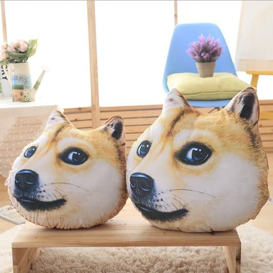 犬 ぬいぐるみ ふわふわ柴犬フェイスクッション