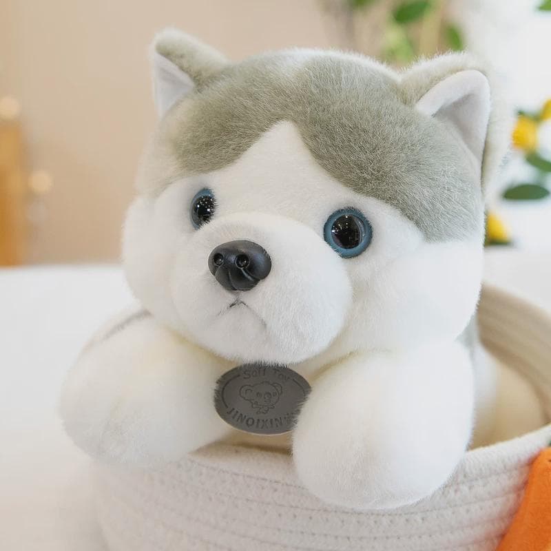 犬 ぬいぐるみ もふもふハスキー抱き枕