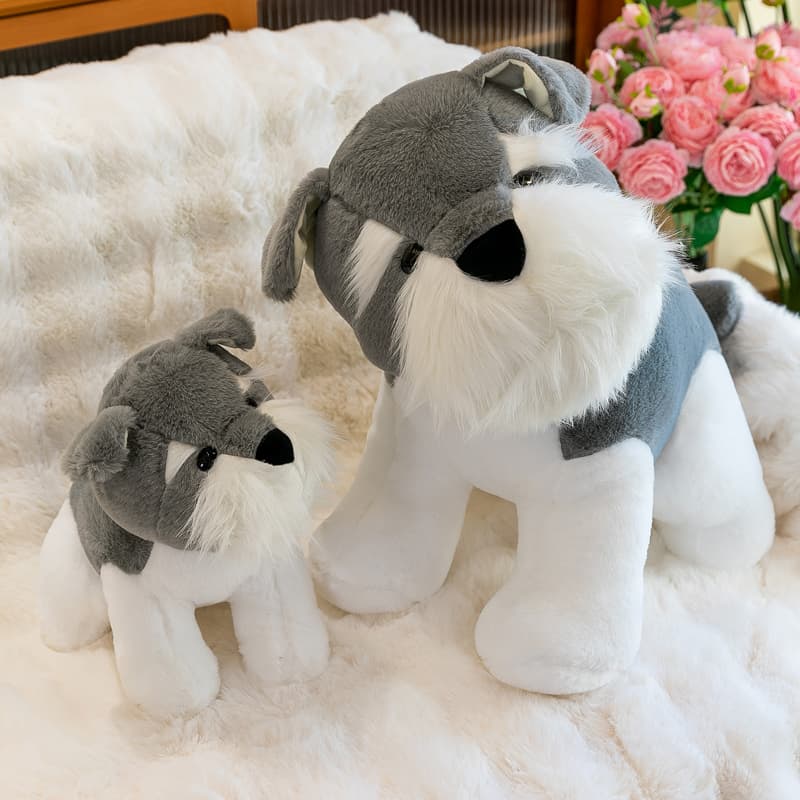 犬 ぬいぐるみ もふもふシュナウザーの癒しぬいぐるみ