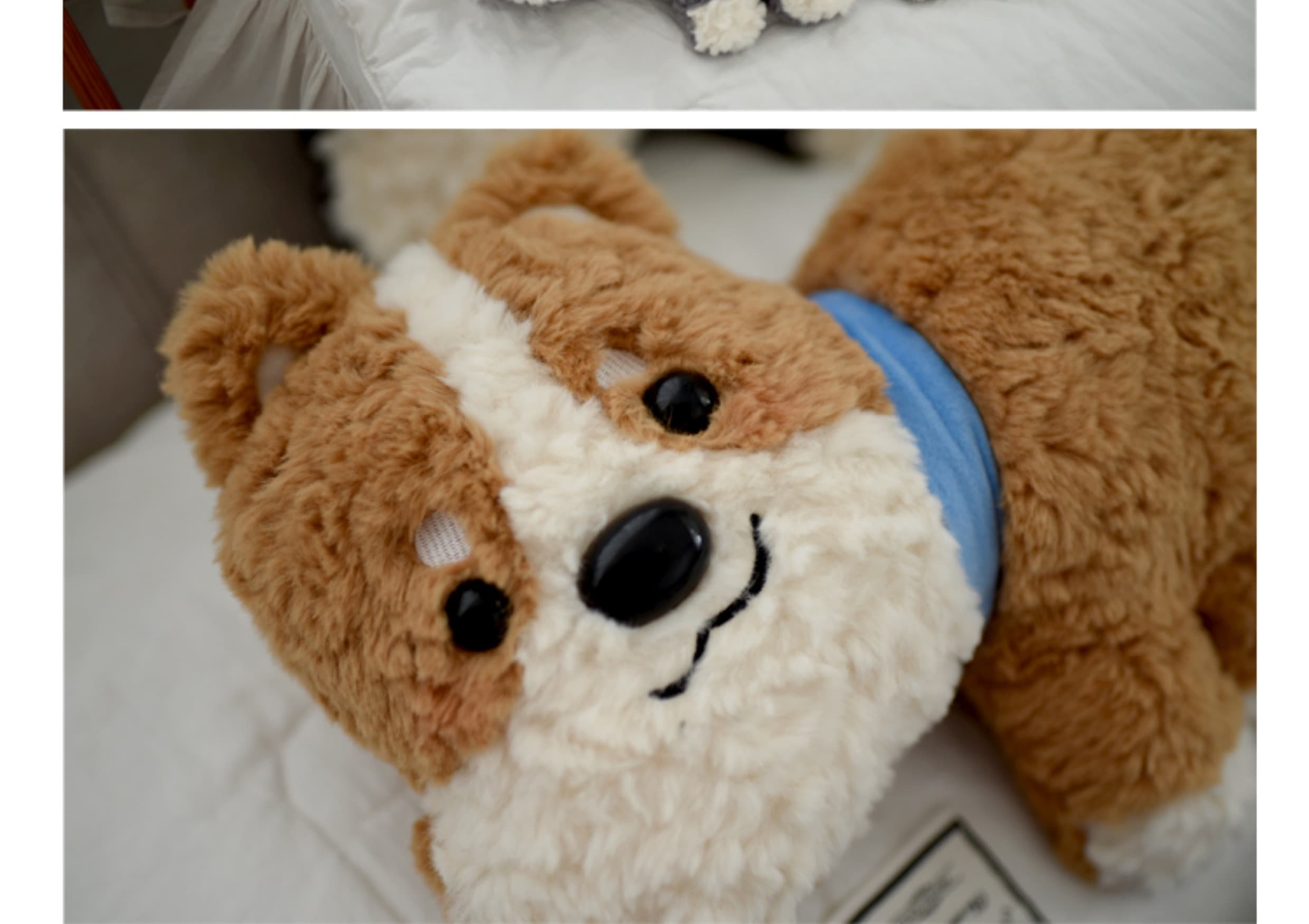 もこもこ毛質のシュナウザー抱き枕型ぬいぐるみ
