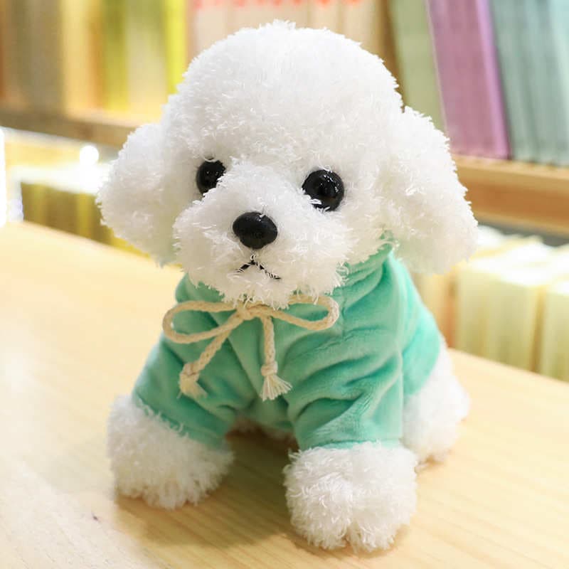 犬 ぬいぐるみ もこもこプードル おめかしぬいぐるみ