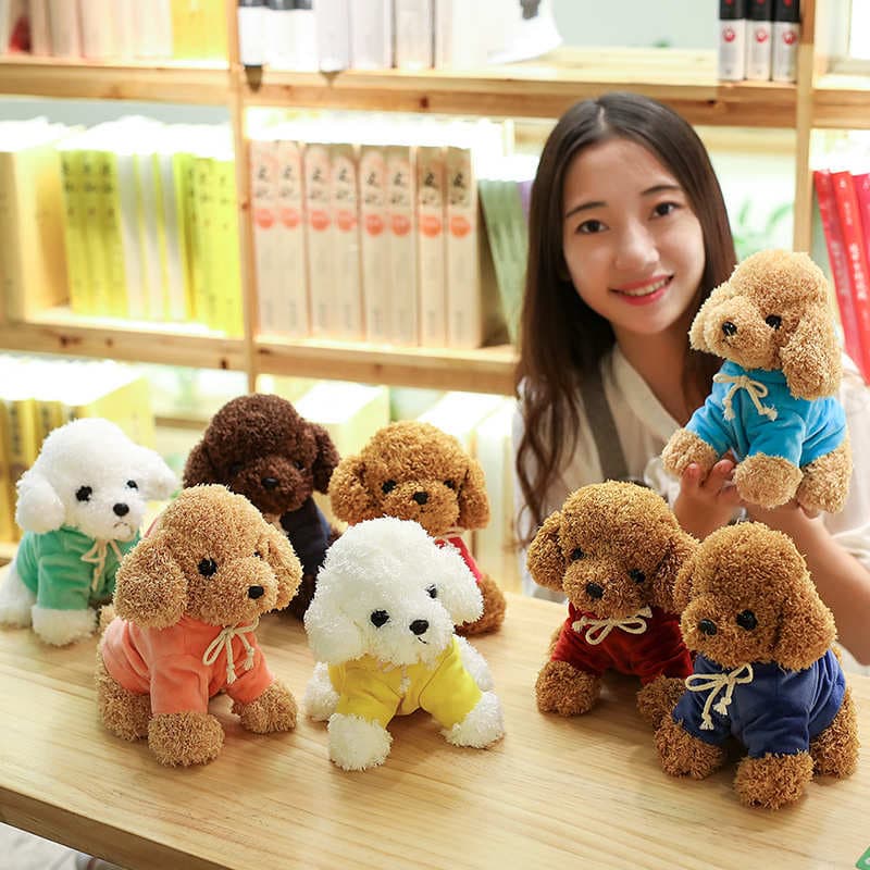 犬 ぬいぐるみ もこもこプードル おめかしぬいぐるみ