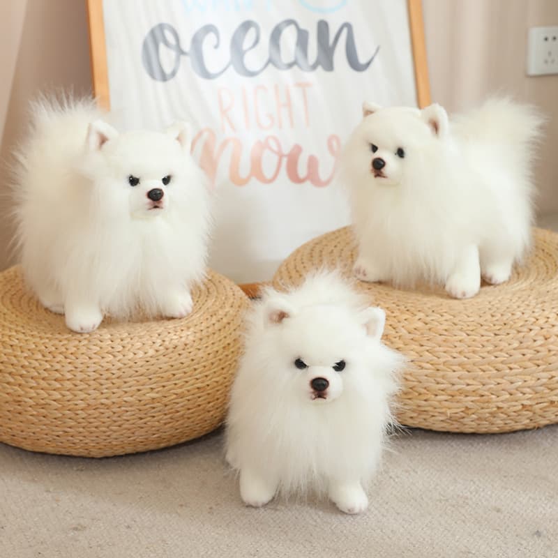 犬 ぬいぐるみ リアルなふわふわポメラニアン立ち姿ぬいぐるみ