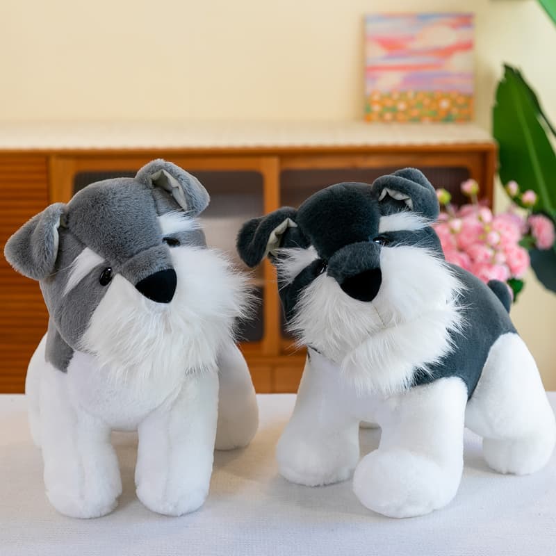 犬 ぬいぐるみ もふもふシュナウザーの癒しぬいぐるみ