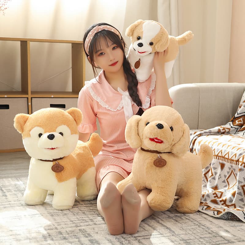 犬 ぬいぐるみ もふもふ笑顔の仔犬ぬいぐるみ